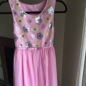 Pink flowered dress with tulle bottom!